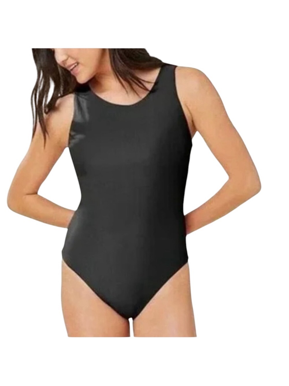 Andie Corsica Black Classic High-Neck One-Piece Swimsuit NWT